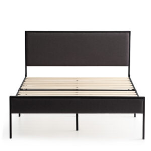 Metal Platform Bed with Upholstered Headboard by Weekender