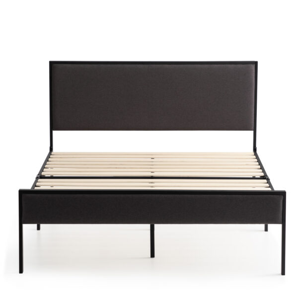 Metal Platform Bed with Upholstered Headboard by Weekender