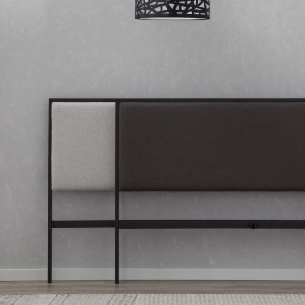 Metal Platform Bed with Upholstered Headboard by Weekender - Image 4