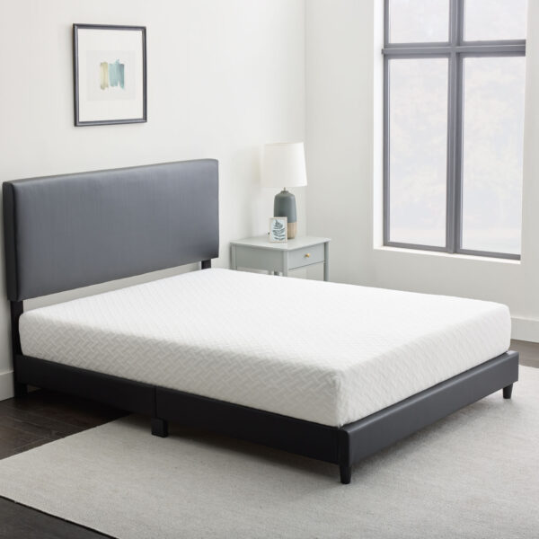 Upholstered Faux Leather Platform Bed by Weekender