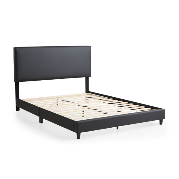 Upholstered Faux Leather Platform Bed by Weekender - Image 4