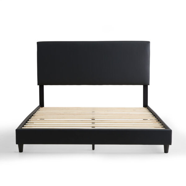 Upholstered Faux Leather Platform Bed by Weekender - Image 5
