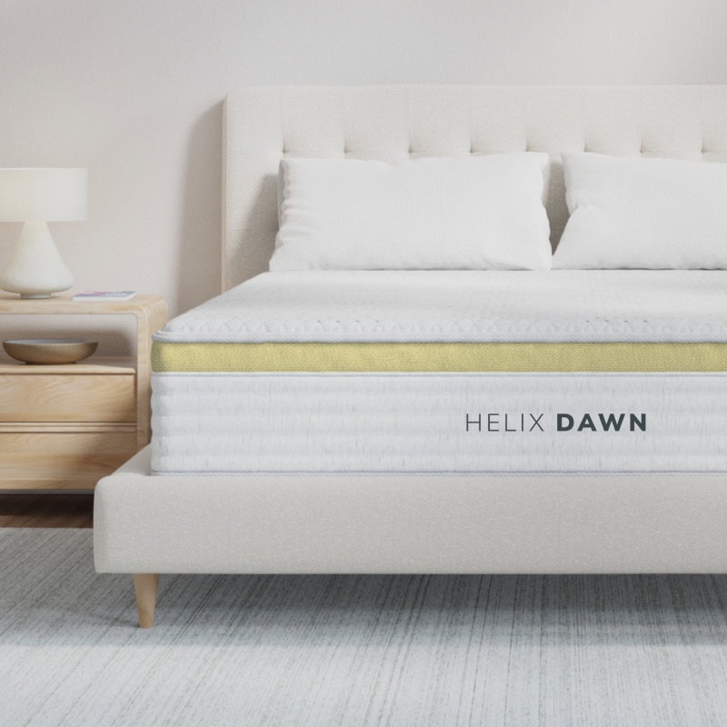Helix Dawn mattress on modern bed with nightstand