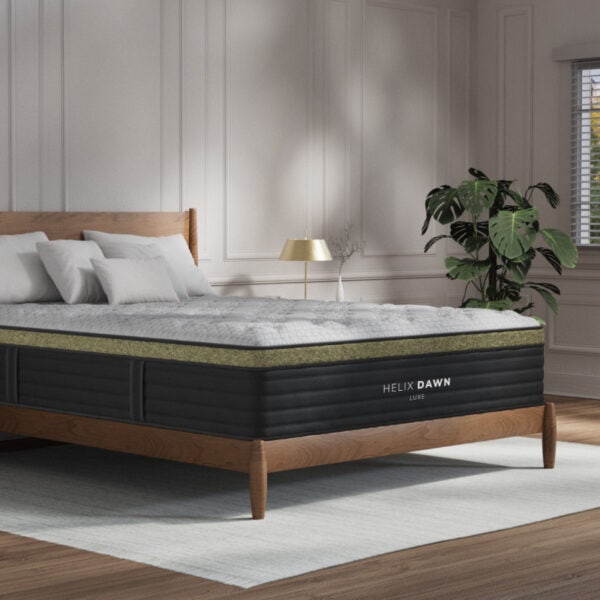 Luxurious Dawn Mattress on a Wooden Bed Frame