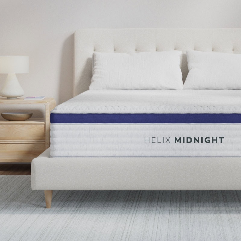 Helix Midnight mattress on modern bed.