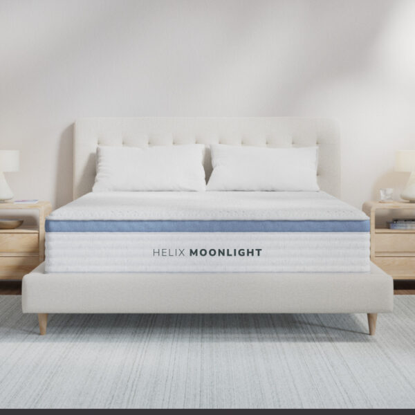 Comfortable bed with Helix Moonlight mattress