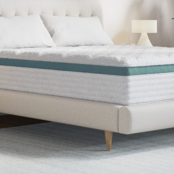 Comfortable mattress on stylish bed frame