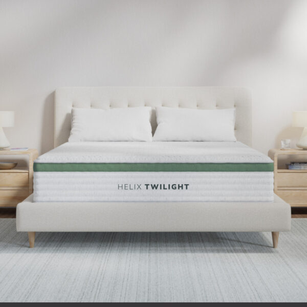 Helix Twilight mattress on stylish bed frame