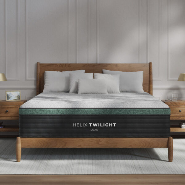 Luxury bed with Helix Twilight Luxe mattress