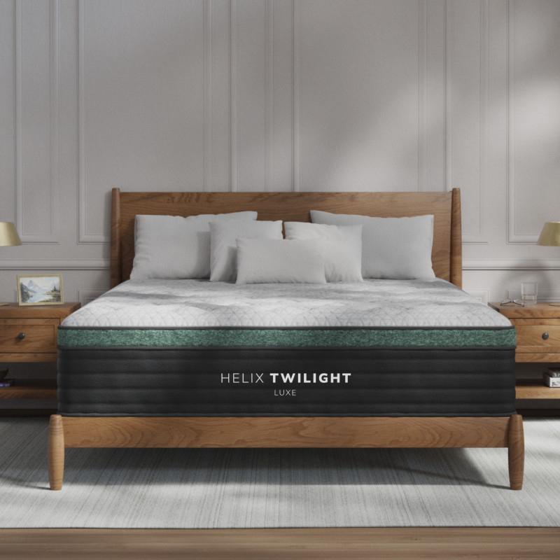Luxury bed with Helix Twilight Luxe mattress