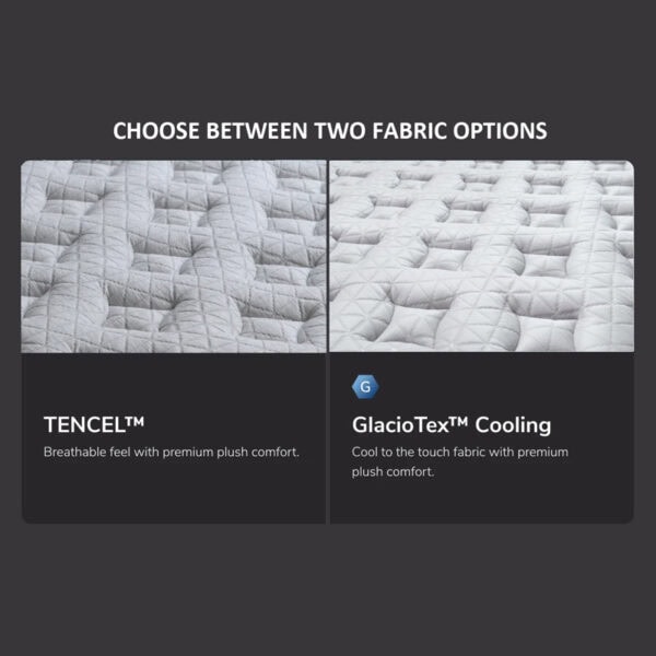 Choose between TENCEL and GlacioTex fabric options