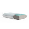 Cooling memory foam pillow with perforated design.