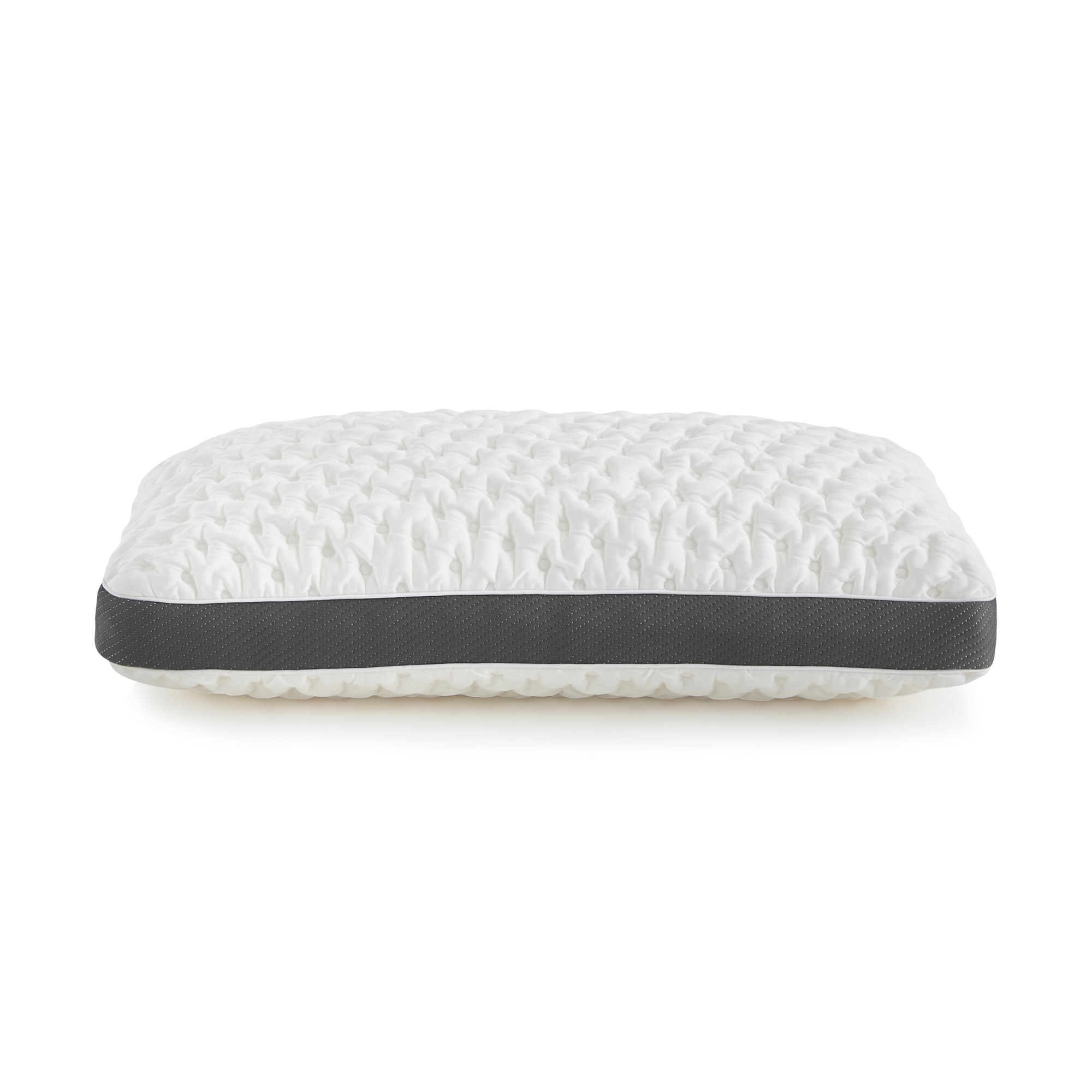 White textured pillow with gray edge