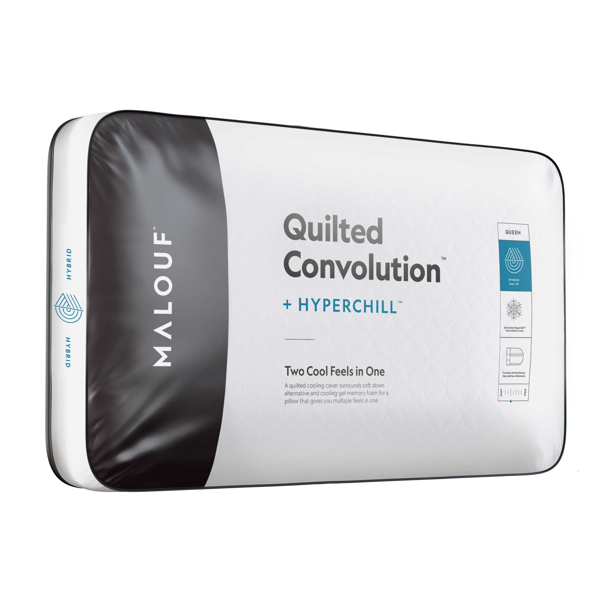 Malouf Quilted Convolution Pillow with HyperChill technology.